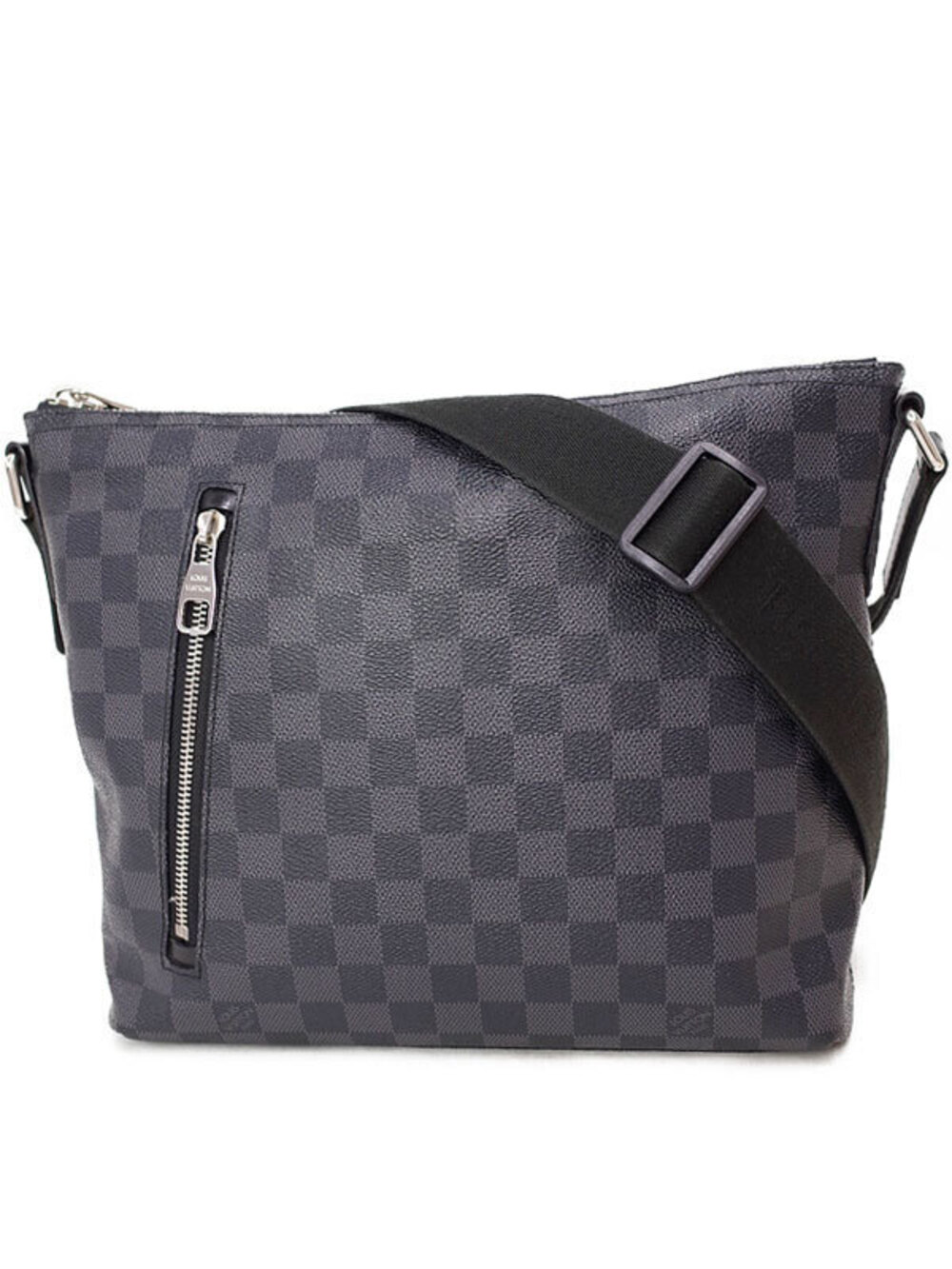 Louis Vuitton Damier Mick Shoulder Bag Canvas Leather Graphite Black